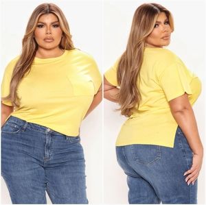 🍋Pocket👕Yellow Size Large